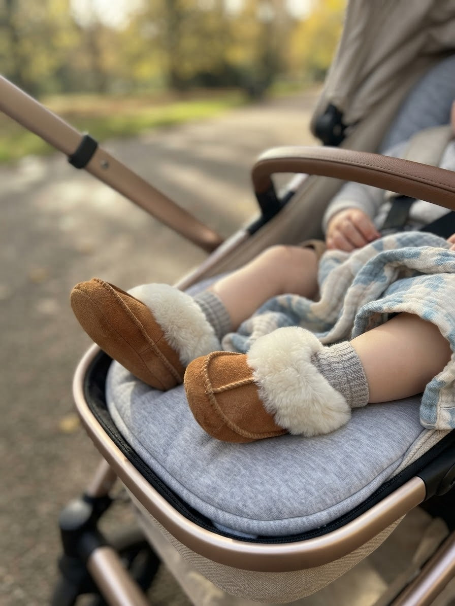 CAMEL BROWN SHEEPSKIN BABY AND TODDLER BOOTIES