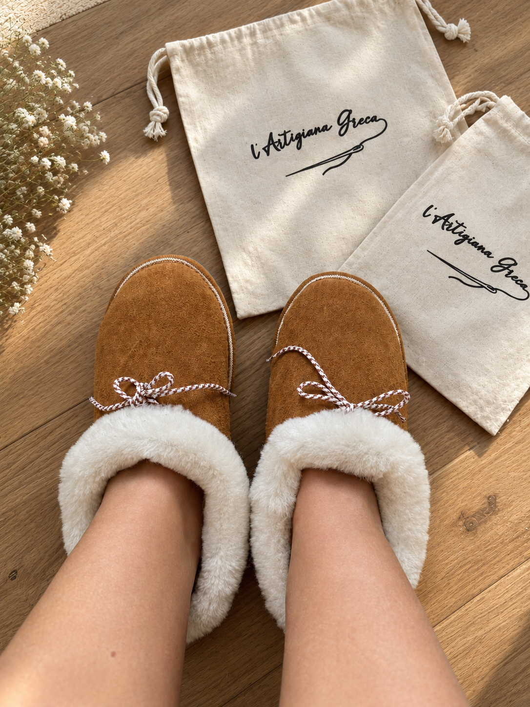 CAMEL BROWN SLIPPER BOOTS
