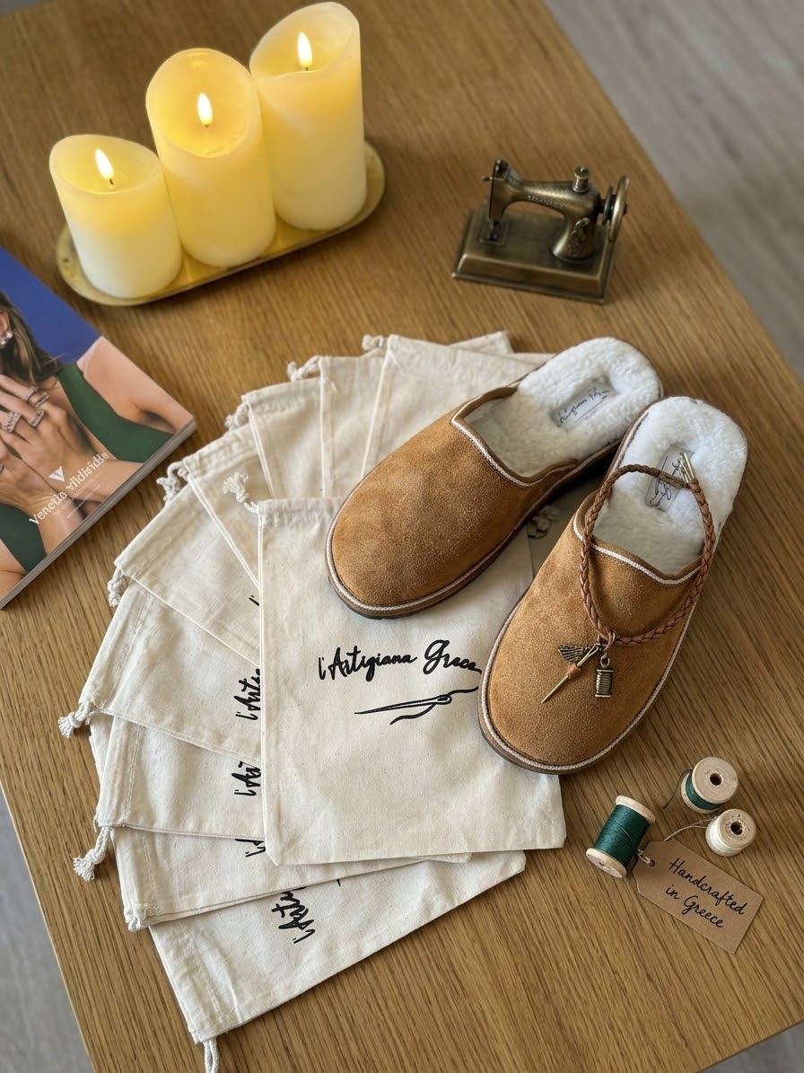 CAMEL BROWN SHEEPSKIN MULE SLIPPERS