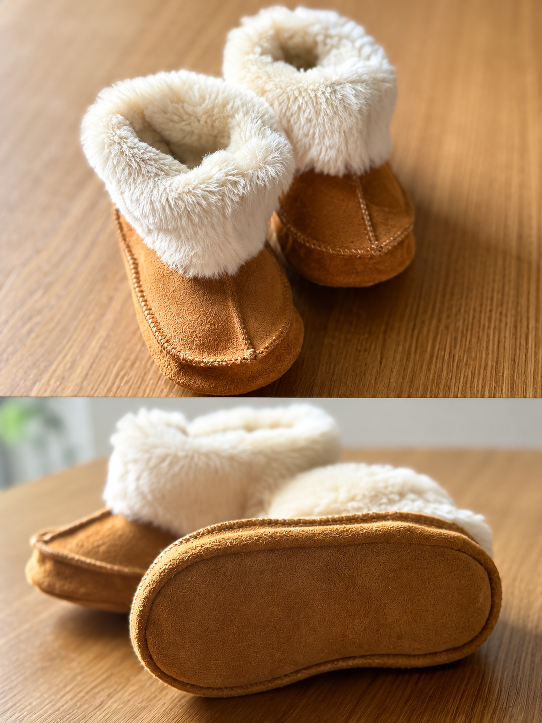 CAMEL BROWN SHEEPSKIN BABY AND TODDLER BOOTIES