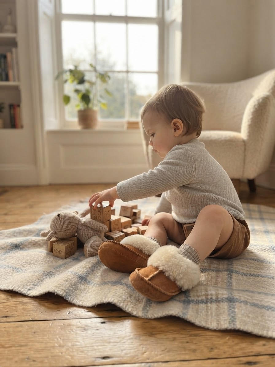 CAMEL BROWN SHEEPSKIN BABY AND TODDLER BOOTIES
